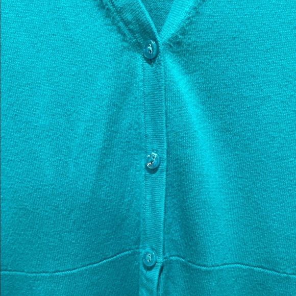 1XL Turquoise Button-Up Cardigan | Three-Quarter Sleeves | Stylish Layering Top - Picture 4 of 7